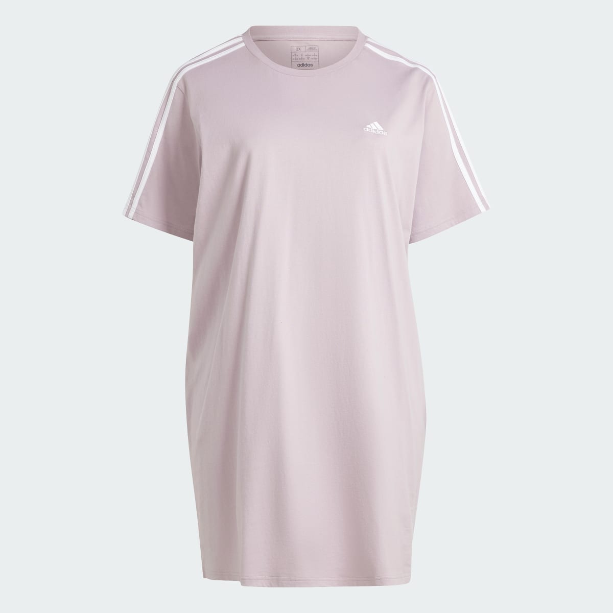 Adidas Essentials 3-Stripes Single Jersey Boyfriend Tee Dress (Plus Size). 5