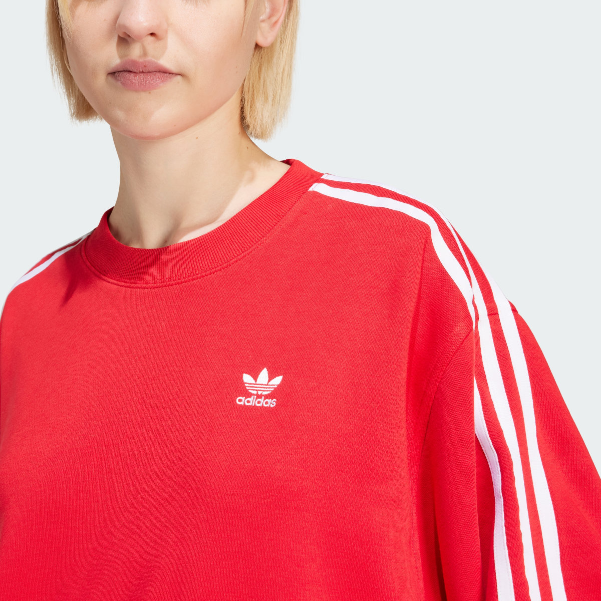 Adidas Felpa 3-Stripes Oversized Crew. 5