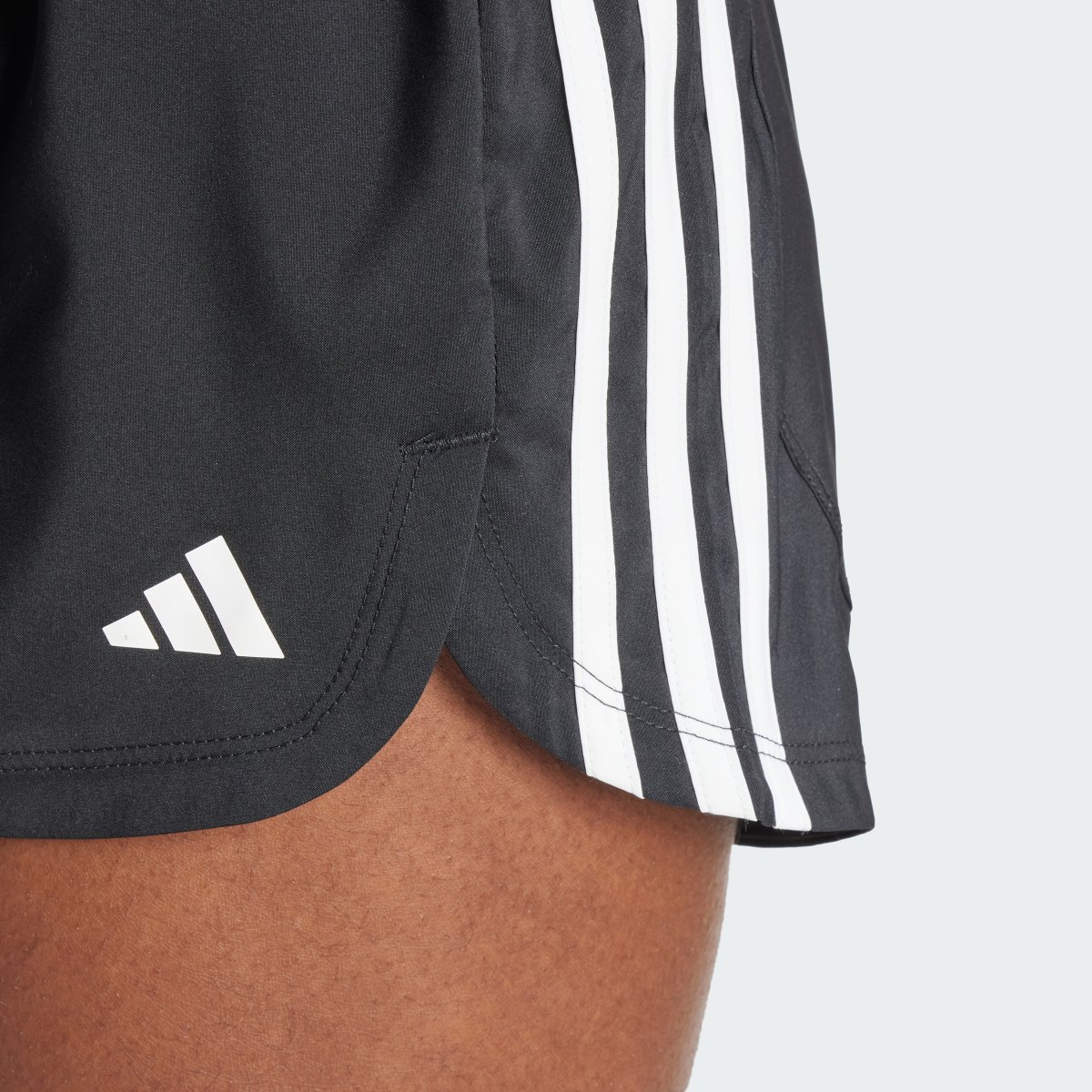 Adidas Pacer Training 3-Stripes Woven Mid-Rise Shorts. 6