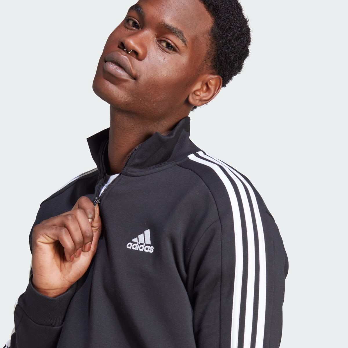 Adidas Essentials Fleece 3-Stripes 1/4-Zip Sweatshirt. 6