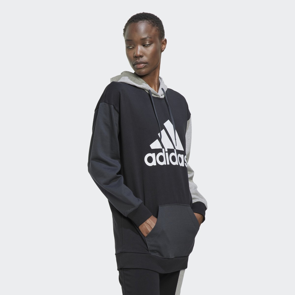 Adidas Sweat-shirt à capuche oversize à logo colorblock Essentials. 4