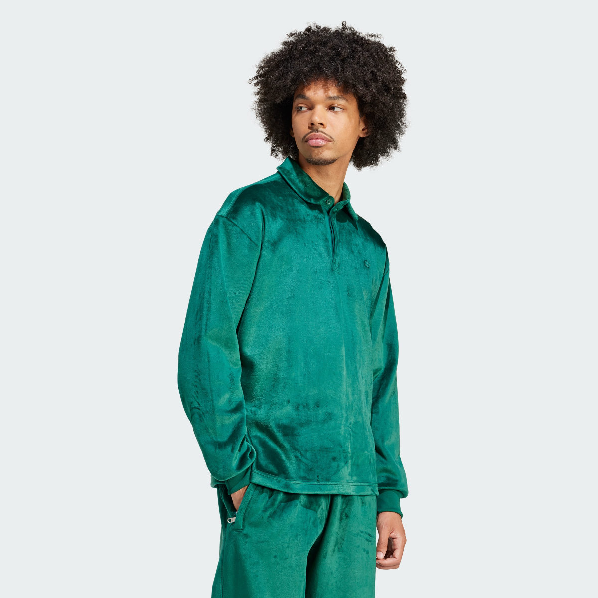 Adidas Koszulka Premium Essentials+ Velvet Long Sleeve Polo. 4