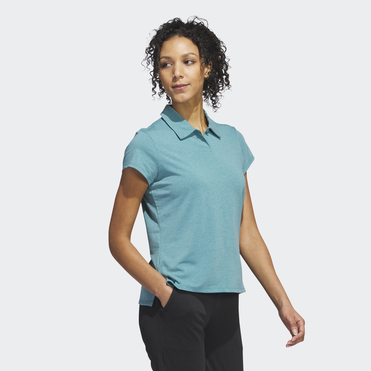Adidas Go-To Heathered Golf Polo Shirt. 5