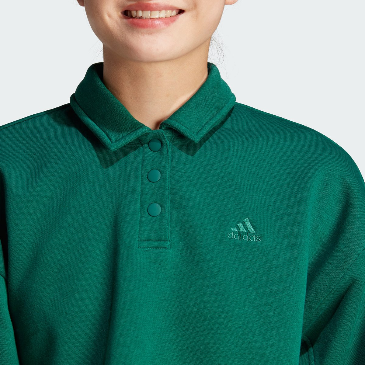 Adidas All SZN Fleece Graphic Polo Sweatshirt. 6