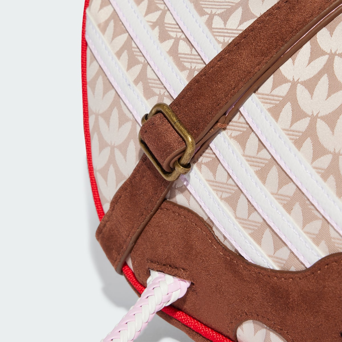 Adidas Torba Trefoil Monogram Jacquard Suede Satchel. 5