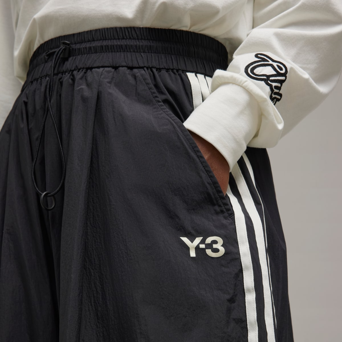 Adidas Y-3 Wide Nylon Tracksuit Bottoms. 6