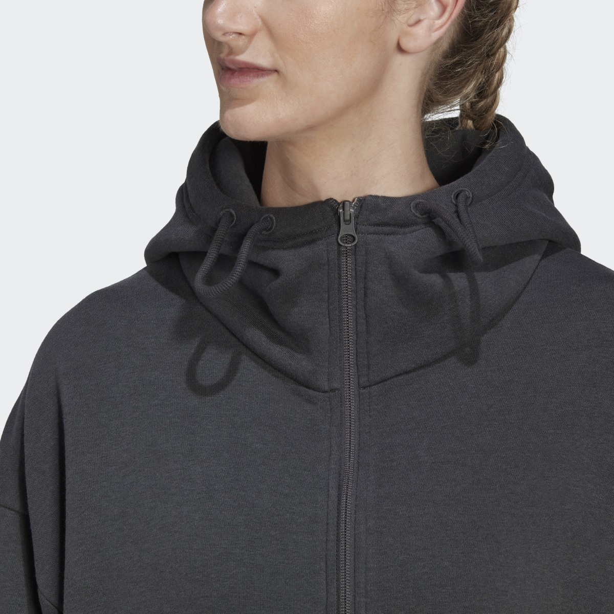 Adidas Felpa con cappuccio Studio Lounge Fleece Full-Zip. 7