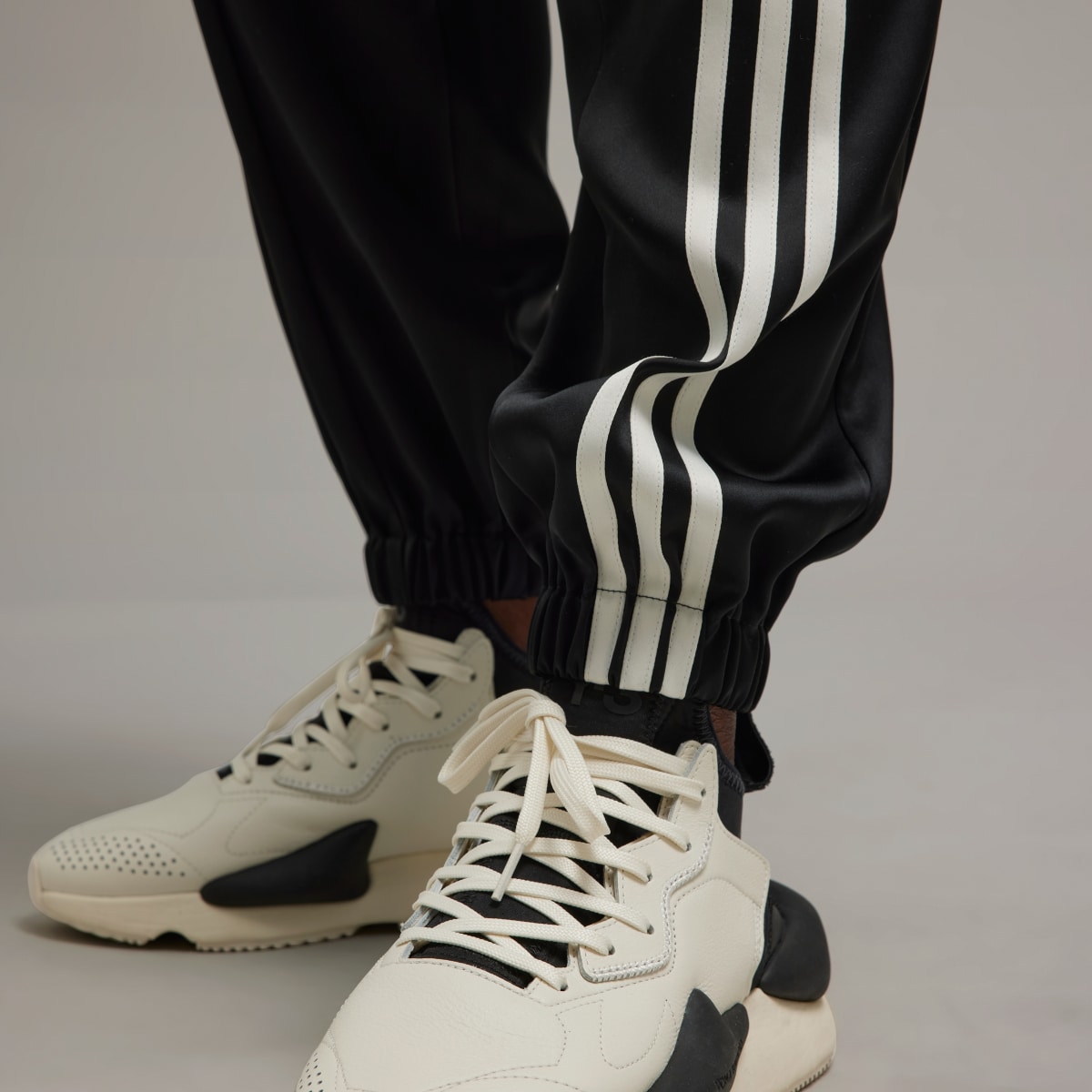 Adidas Y-3 Tech Silk 3-Stripes Cuffed Tracksuit Bottoms. 7