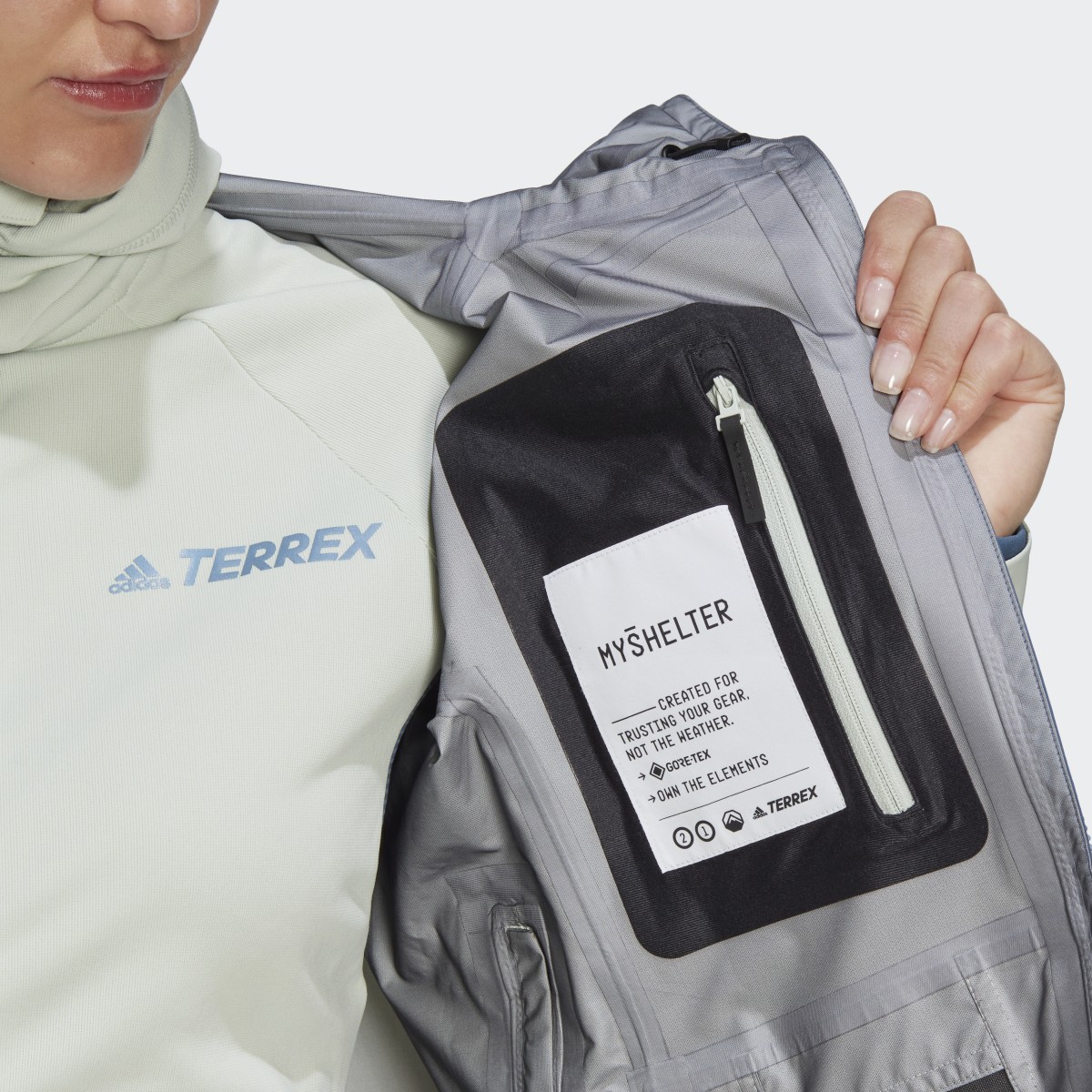 Adidas TERREX MYSHELTER GORE-TEX Rain Jacket. 9