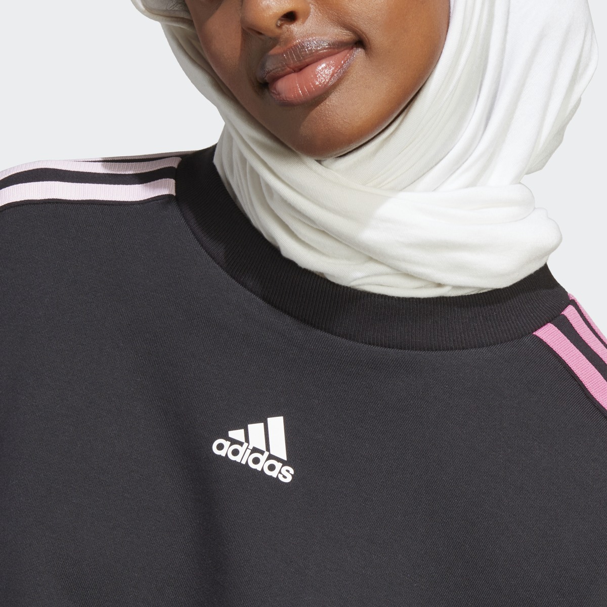 Adidas 3-Stripes Sweatshirt with Chenille Flower Patches. 7