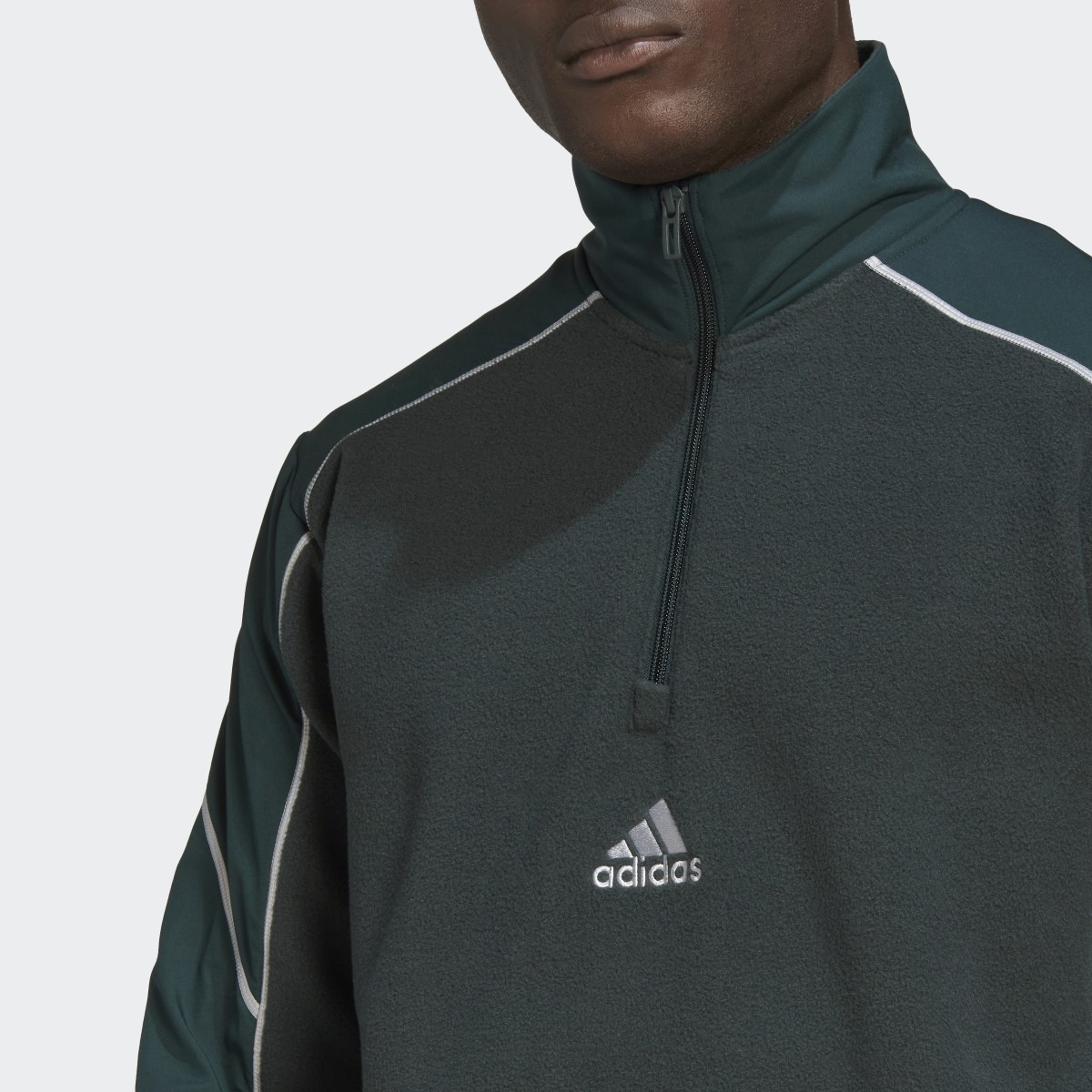 Adidas Essentials Reflect-in-the-Dark Polar Fleece Quarter-Zip Top. 6