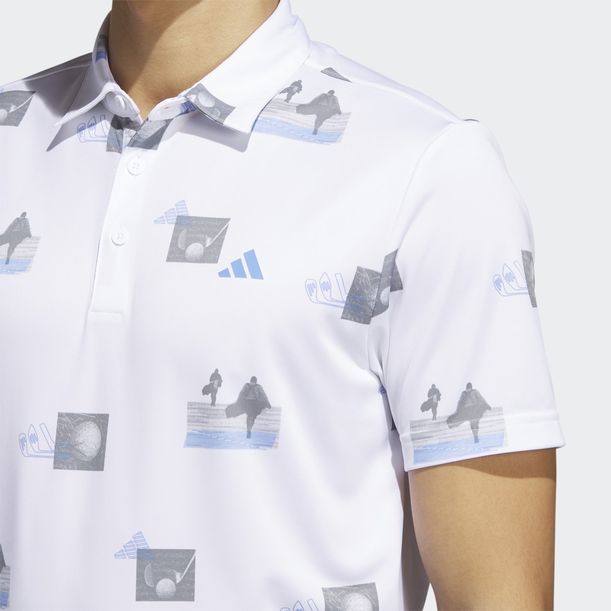 Adidas Allover-Print Golf Polo Shirt. 6