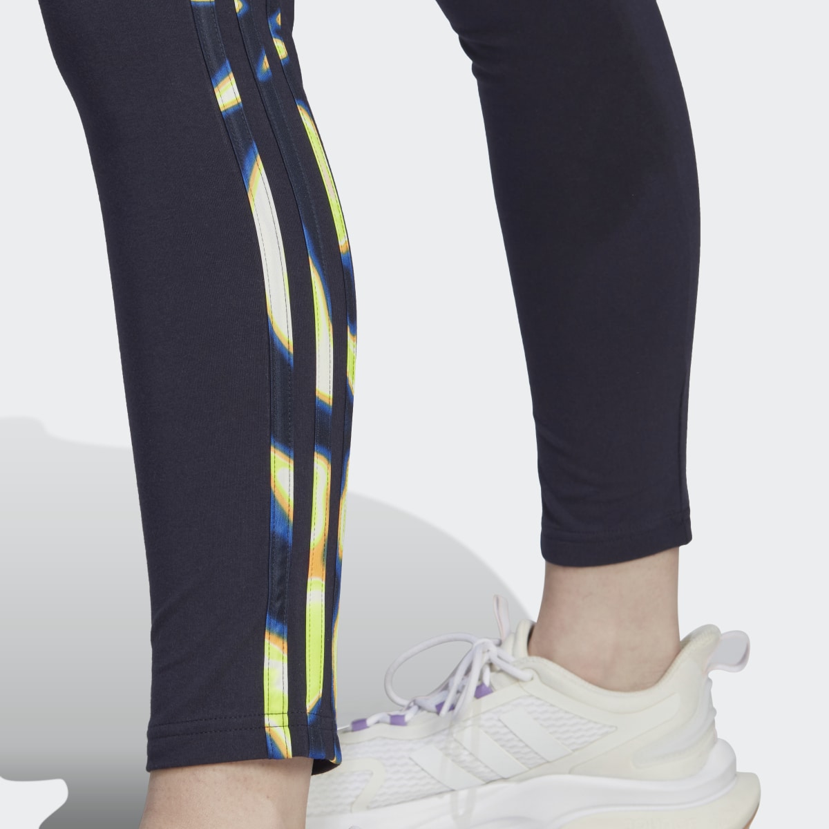 Adidas Vibrant Print 3-Stripes Cotton Leggings. 6