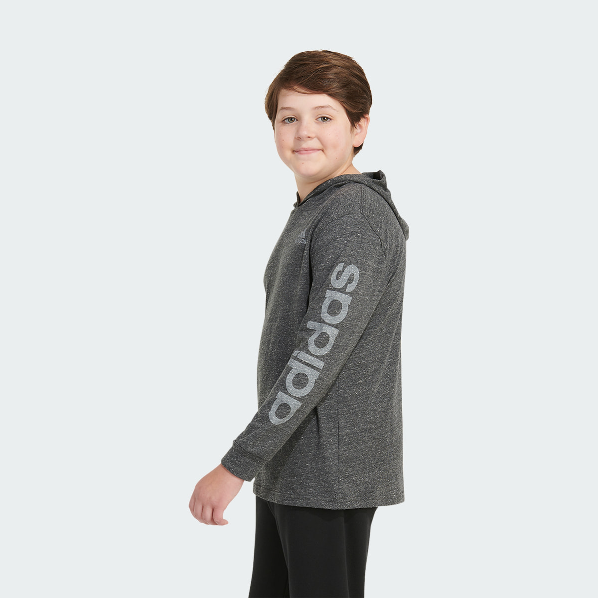 Adidas Long Sleeve Snow Heather Hooded Tee (Extended Size). 6