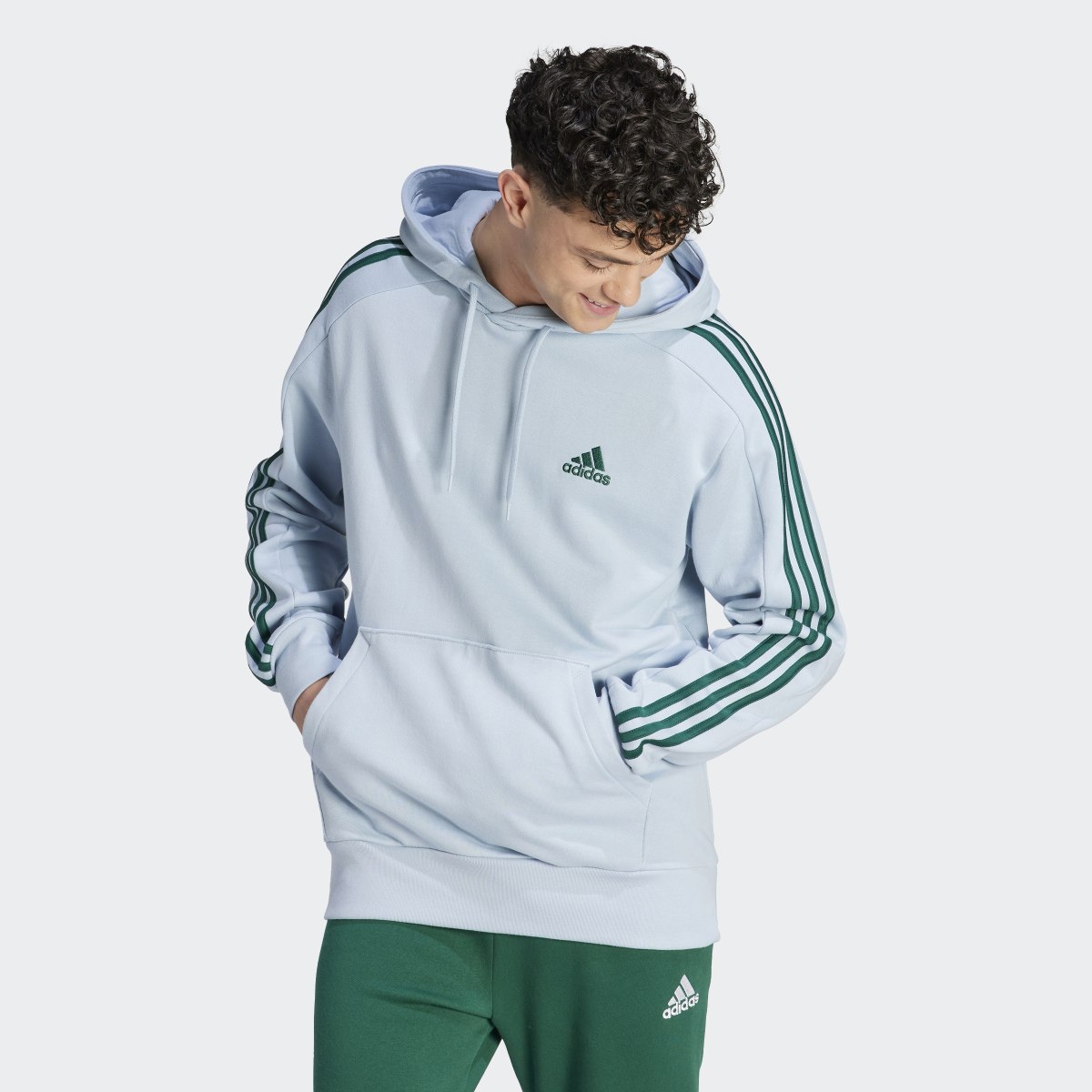 Adidas Essentials French Terry 3-Stripes Kapüşonlu Üst. 4