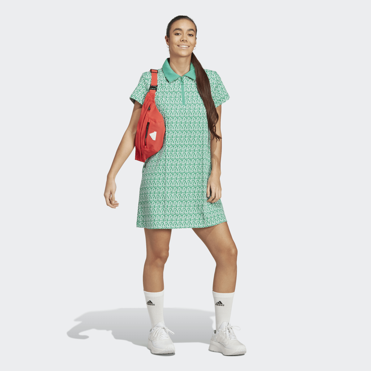 Adidas Allover adidas Graphic Polo Dress. 4