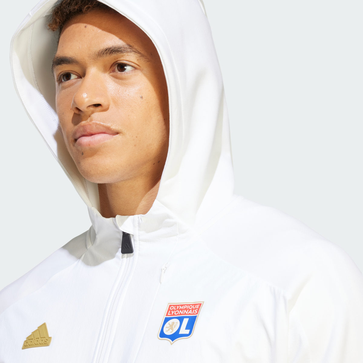 Adidas Olympique Lyonnais Designed for Gameday Full-Zip Hoodie. 6