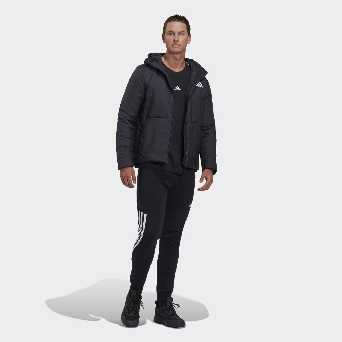 Adidas BSC 3-Stripes Hooded Insulated Jacket. 6