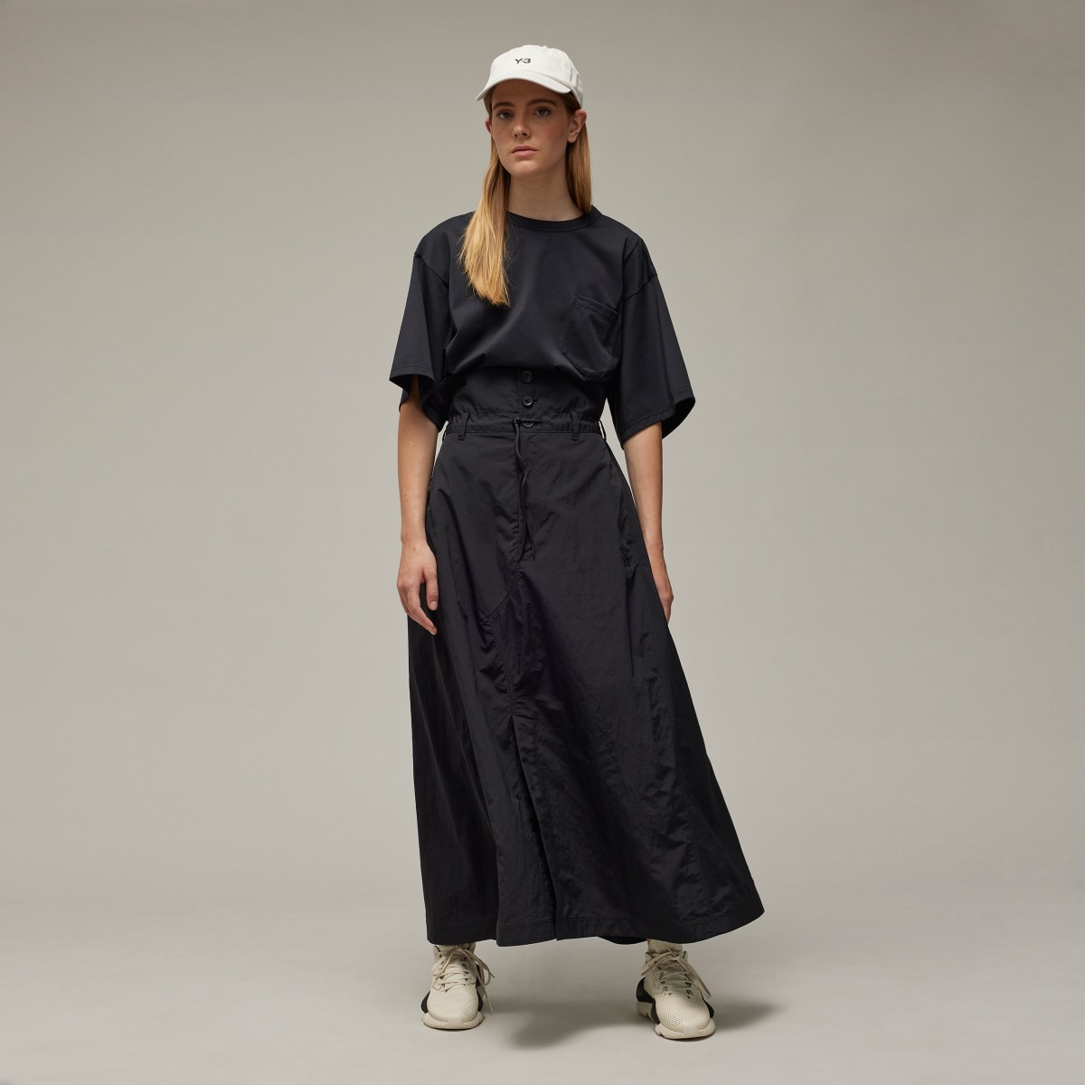 Adidas Y-3 Crinkle Nylon Skirt. 4