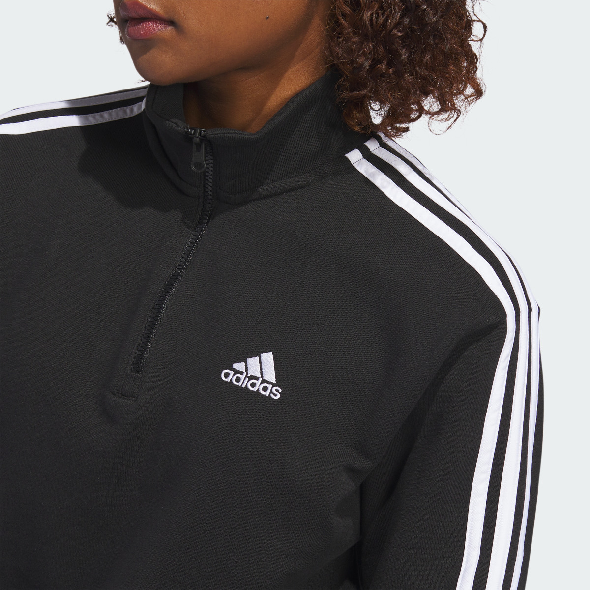 Adidas Essentials 3-Stripes Quarter-Zip Sweatshirt. 6