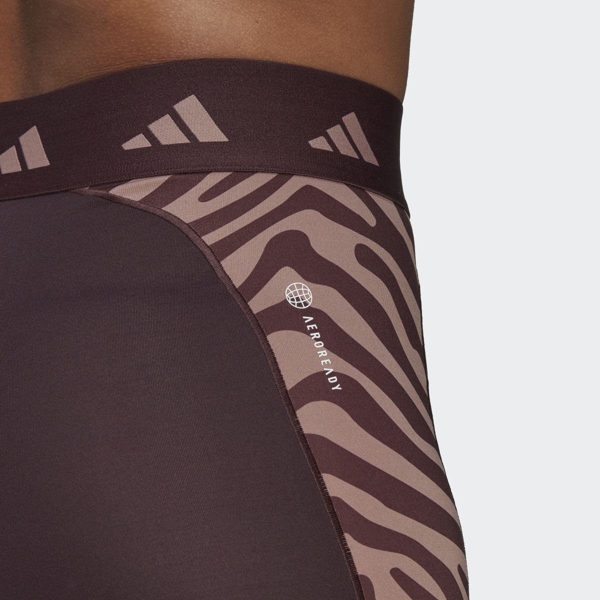 Adidas Hyperglam Techfit Zebra High-Waisted Short Leggings. 7