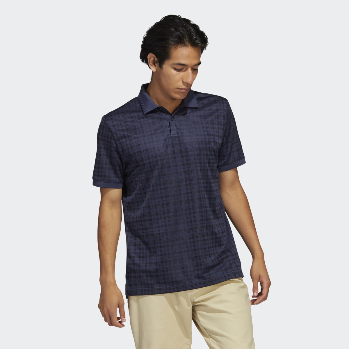 Adidas Adicross Plaid Golf Polo Shirt. 4