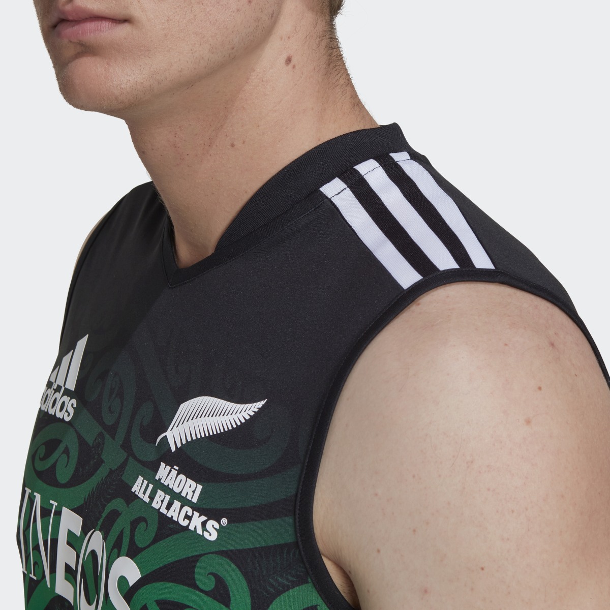 Adidas Maori All Blacks Rugby Performance Singlet. 8