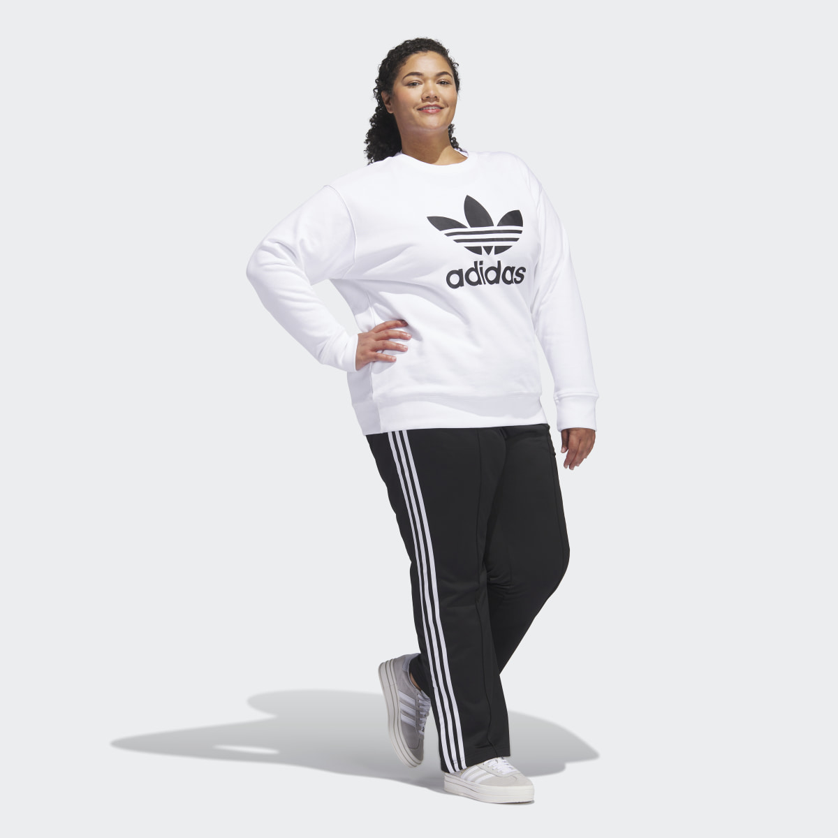 Adidas Adicolor Trefoil Crew Sweatshirt (Plus Size). 4