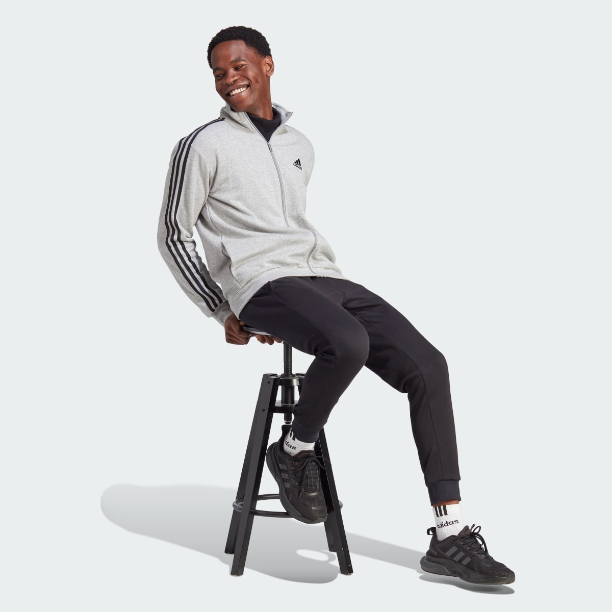 Adidas Basic 3-Stripes Fleece Track Suit. 4