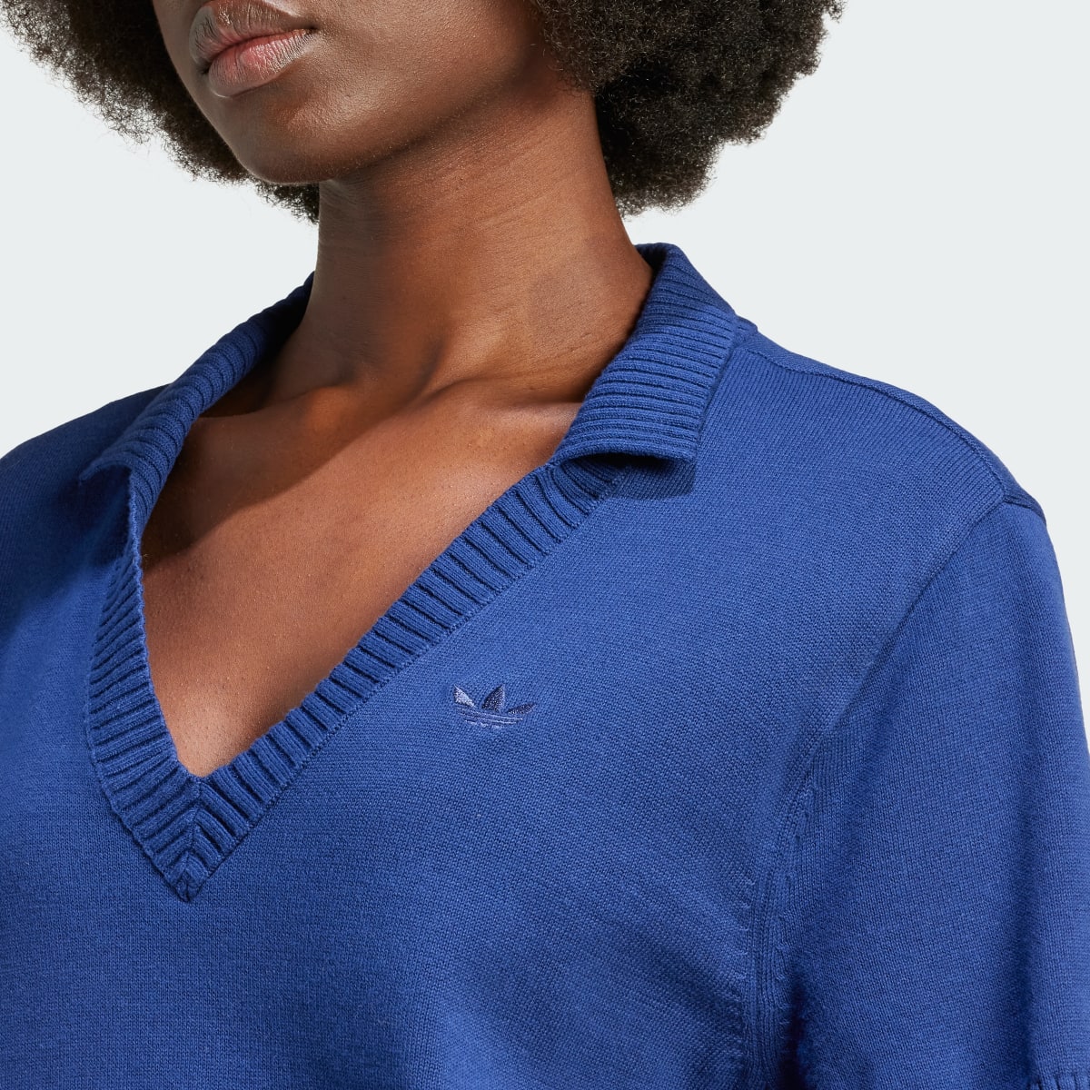 Adidas Premium Essentials Knit Open Polo Shirt. 6