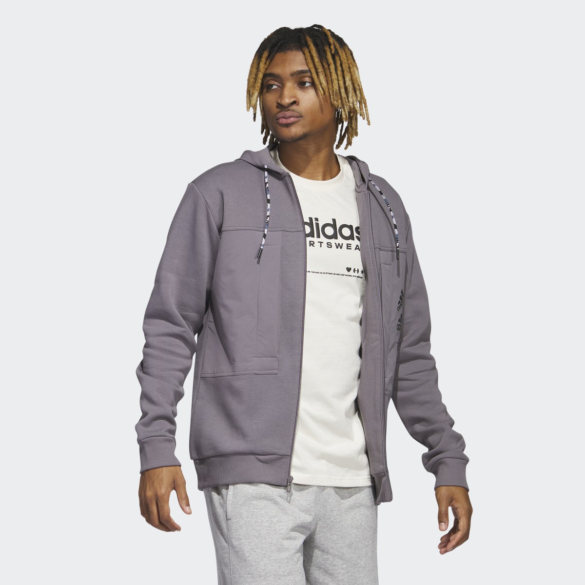 Adidas Essentials BrandLove Fleece Full-Zip Hoodie. 4