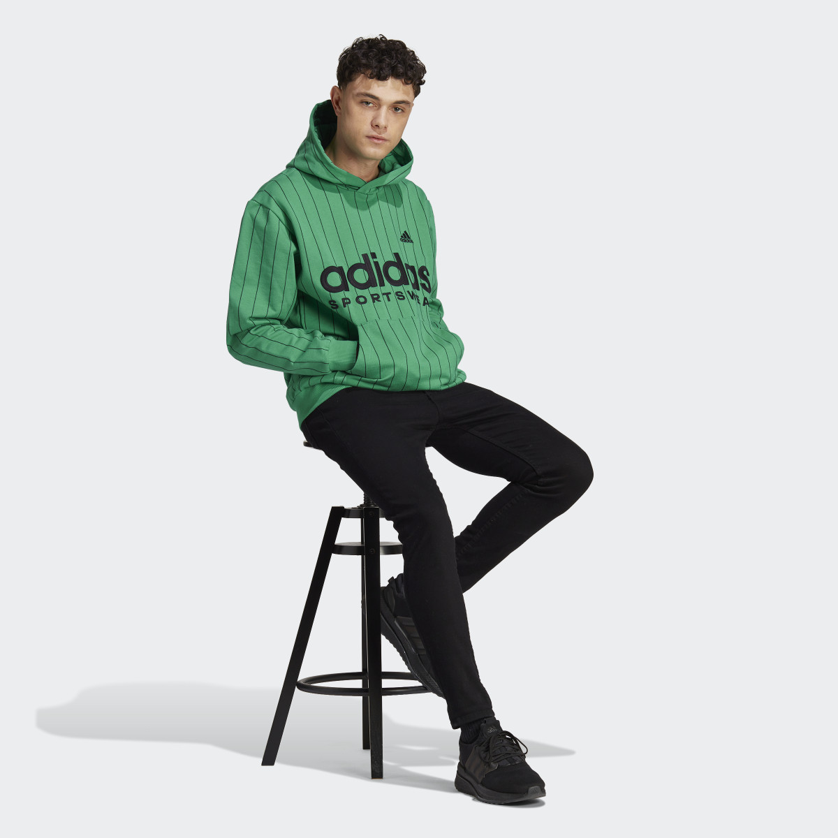 Adidas Pinstripe Fleece Hoodie. 4