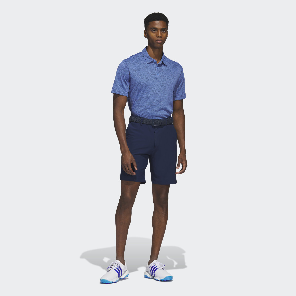 Adidas Textured Jacquard Golf Polo Shirt. 7