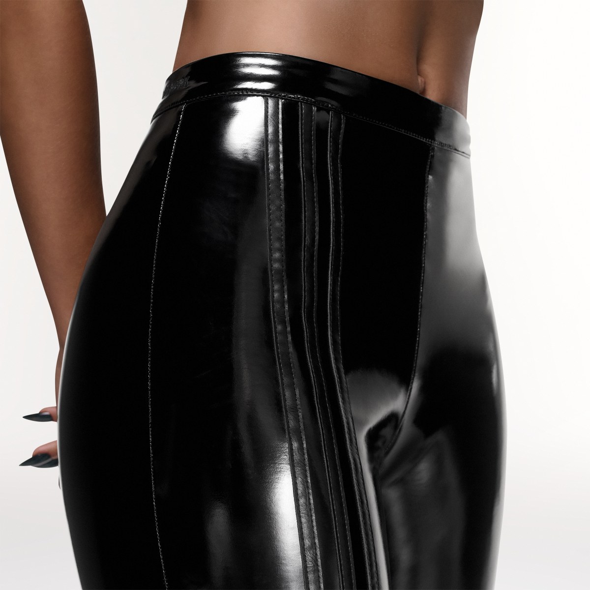 Adidas Faux Latex Straight-Leg Pants. 4