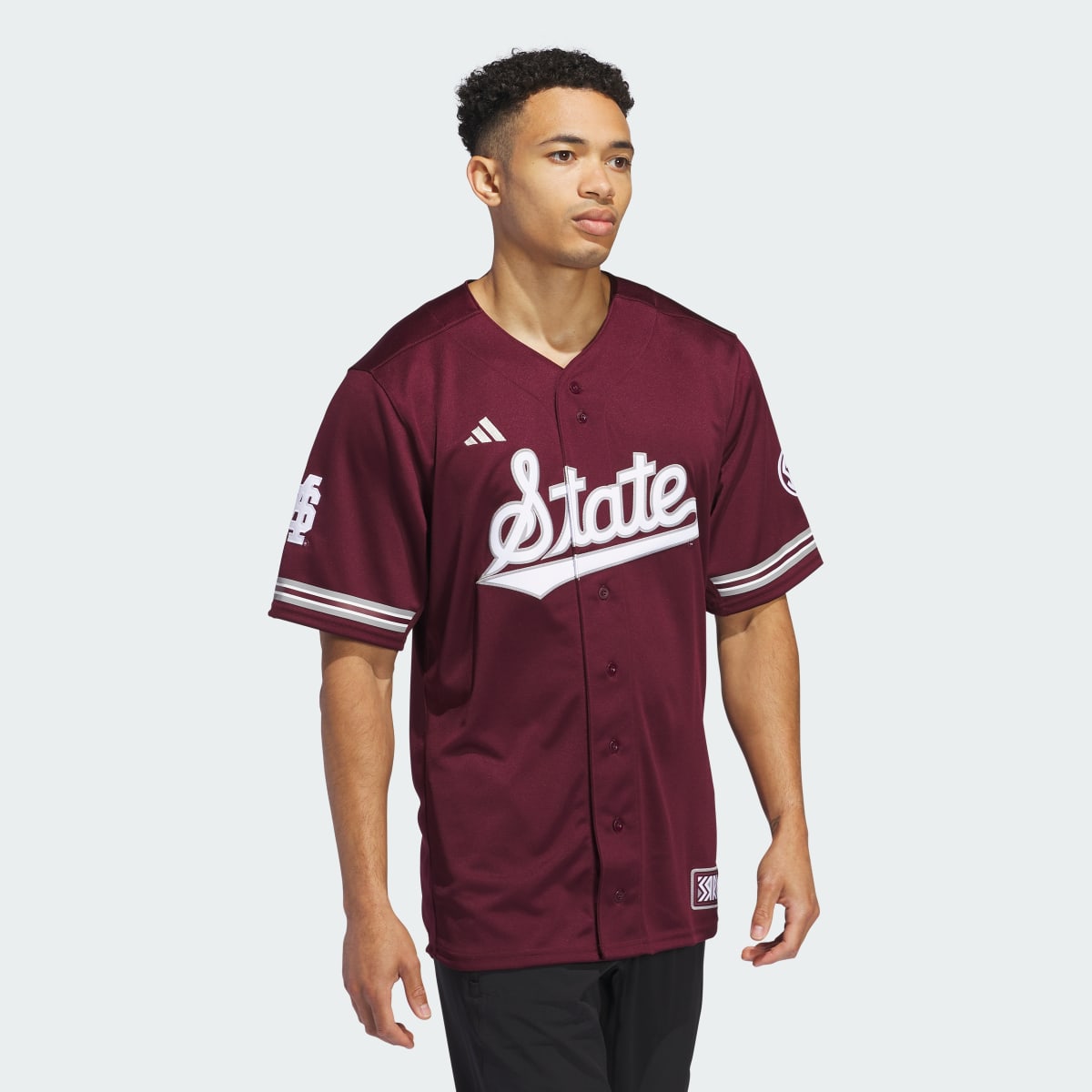 Adidas Mississippi State Reverse Retro Replica Baseball Jersey. 4