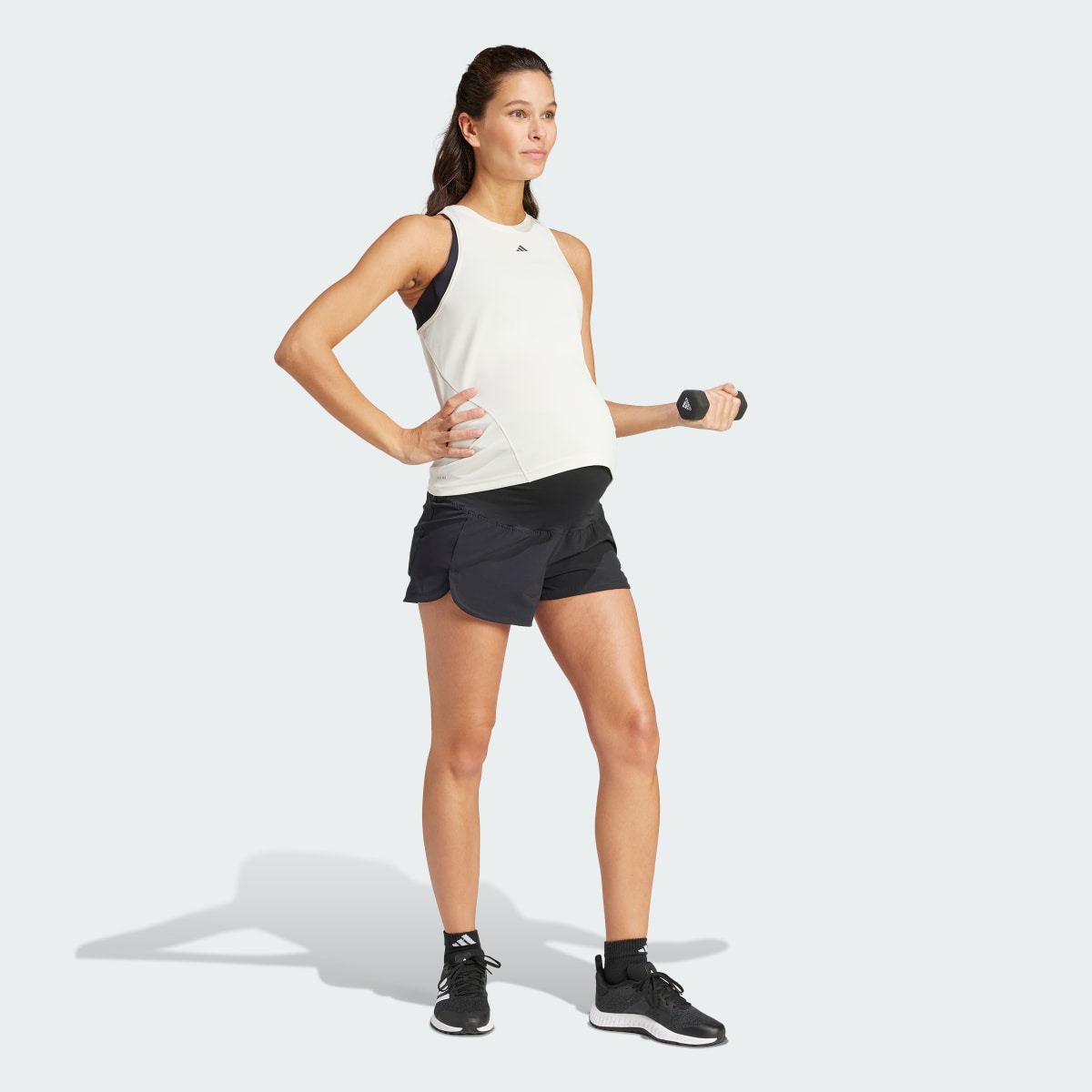 Adidas Pacer Woven Stretch Training Maternity Shorts. 4