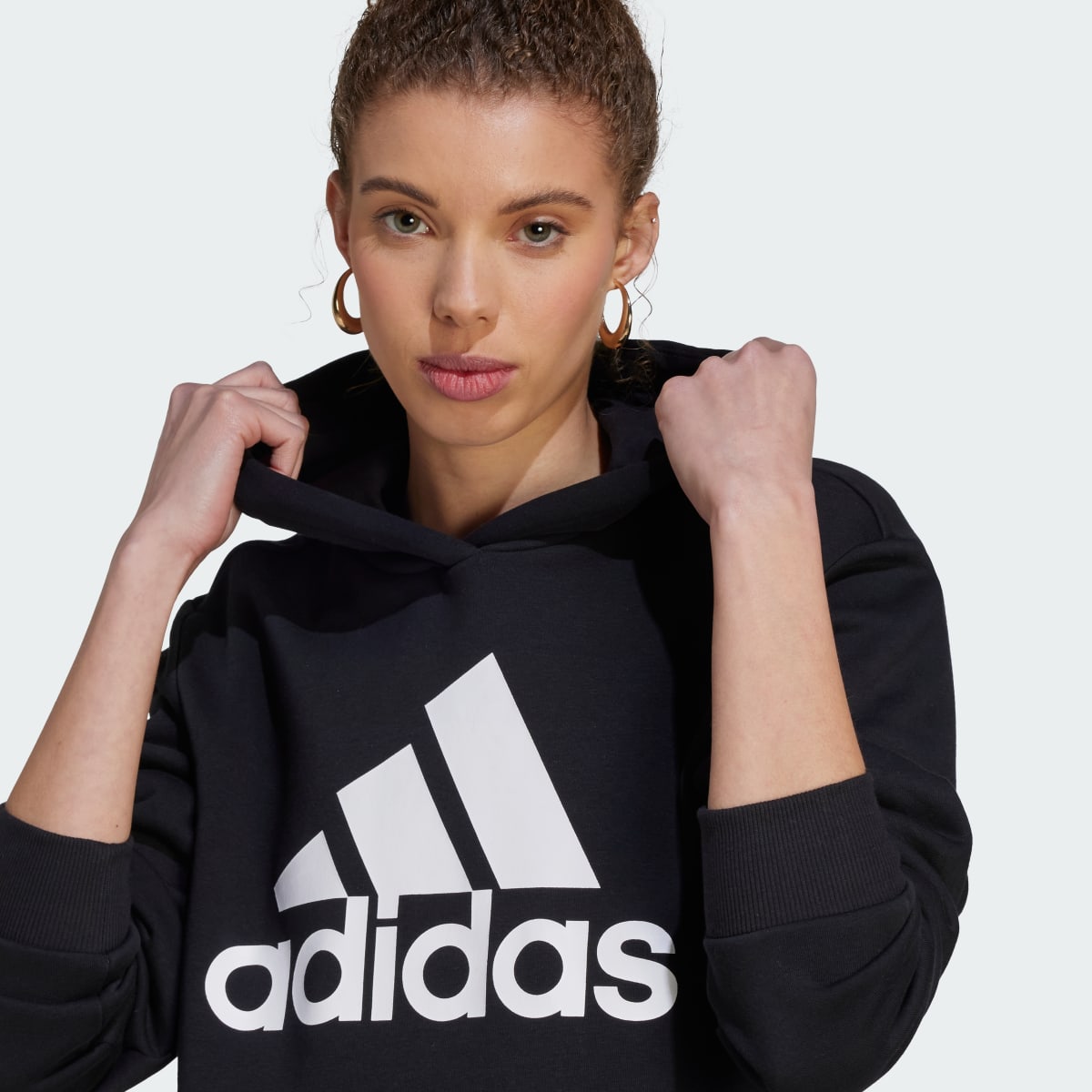 Adidas Sudadera con capucha Essentials Logo Boyfriend Fleece. 6