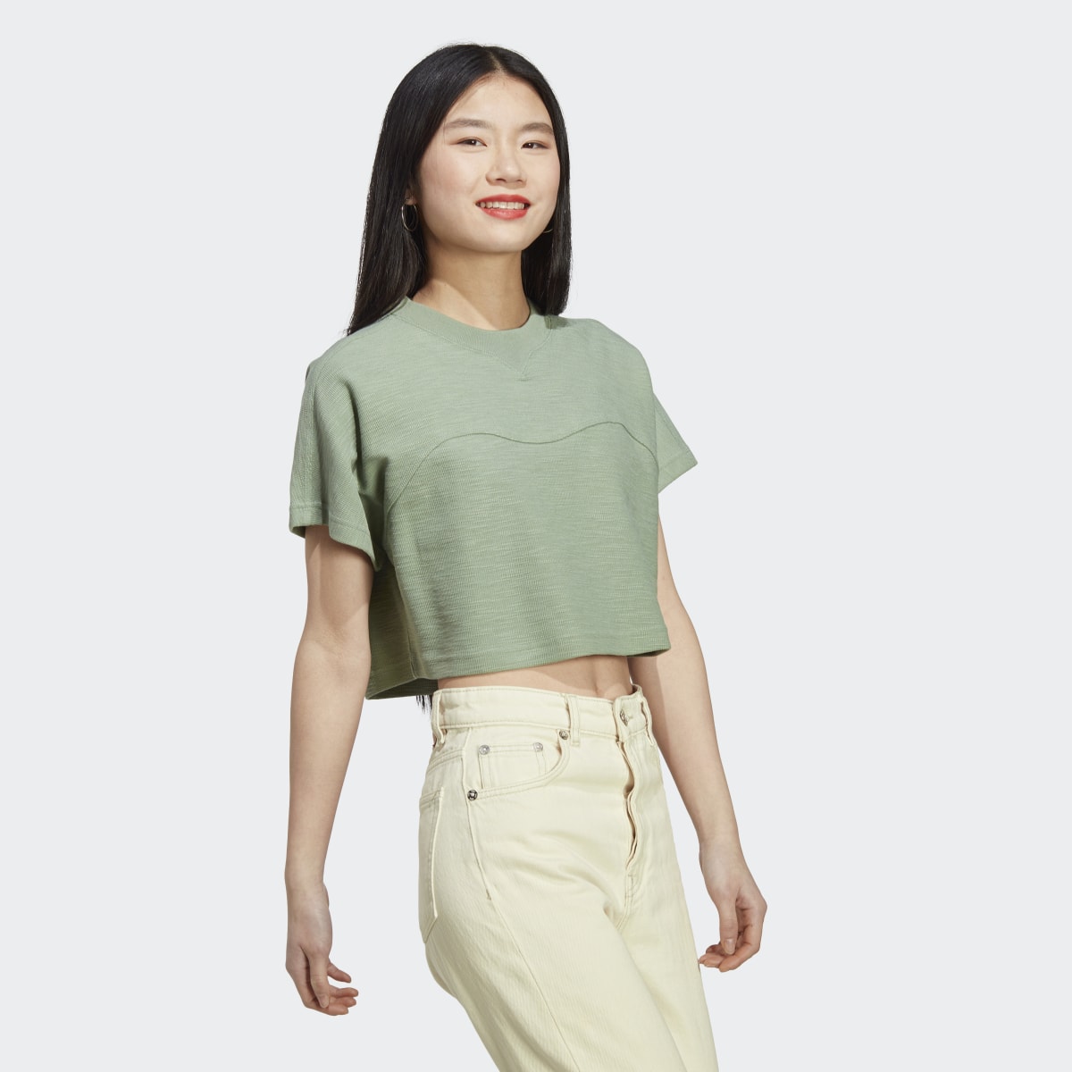 Adidas Lounge Terry Loop Crop Top. 4