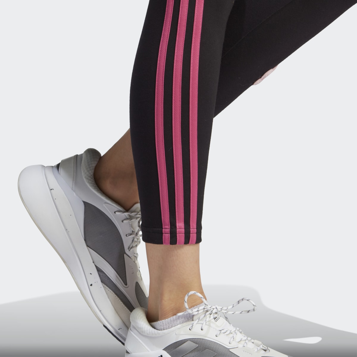 adidas 3-Stripes High-Rise Cotton Leggings With Chenille Flower