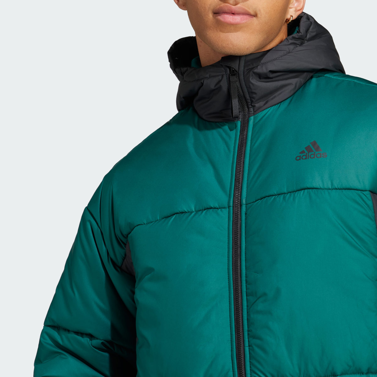 Adidas BSC 3-Stripes Puffy Hooded Jacket. 6