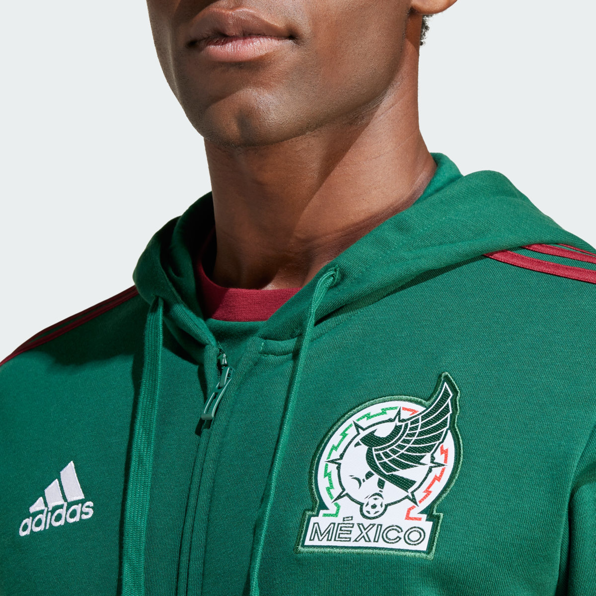 Adidas Sudadera con Gorro ADN México Cierre Frontal. 8