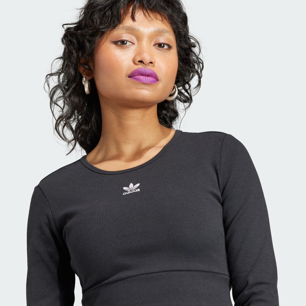 Adidas Essentials Rib Long Sleeve Tee. 6