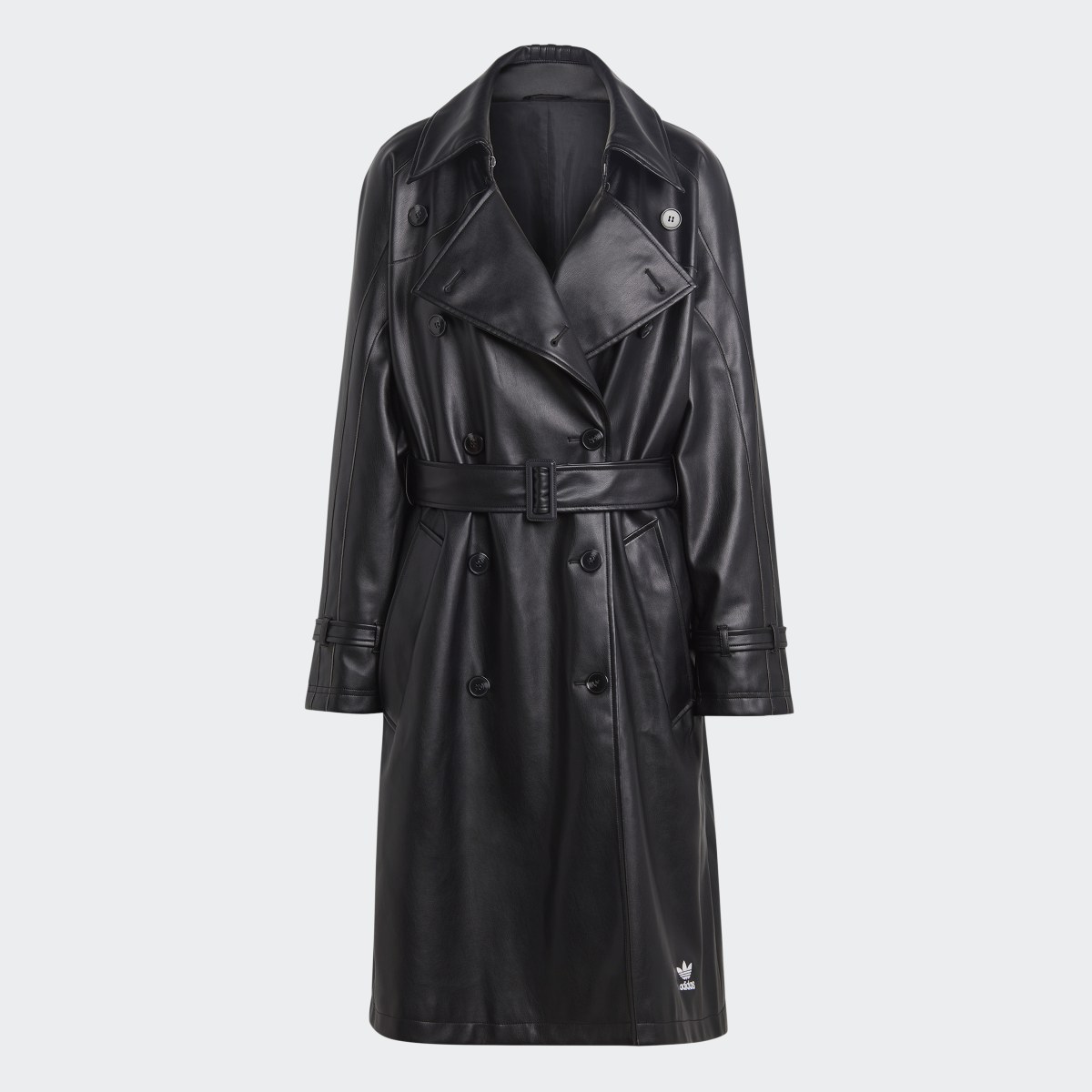 Adidas Centre Stage Faux Leather Trench Coat. 5