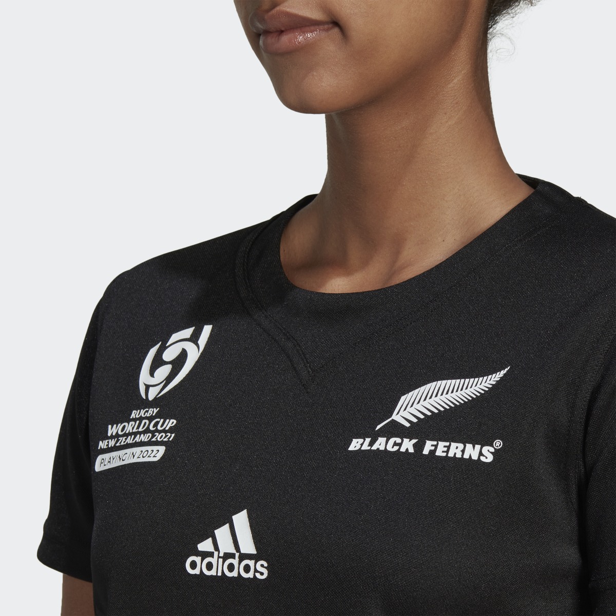 Adidas Camiseta primera equipación Black Ferns Rugby World Cup. 10