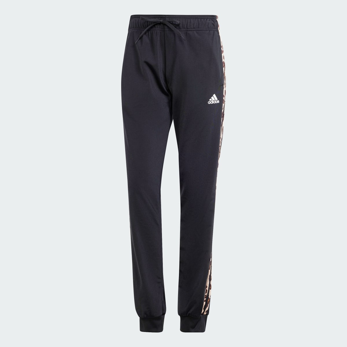 Adidas Essentials Animal Print Tricot 3-Stripes Slim Tapered Track Pants. 4