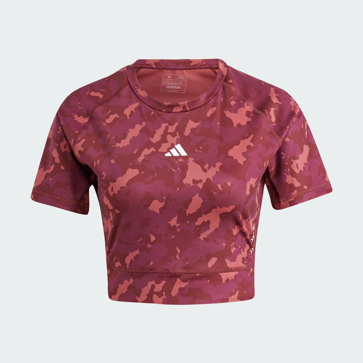 Adidas Techfit Camo Print Crop Training T-Shirt. 5