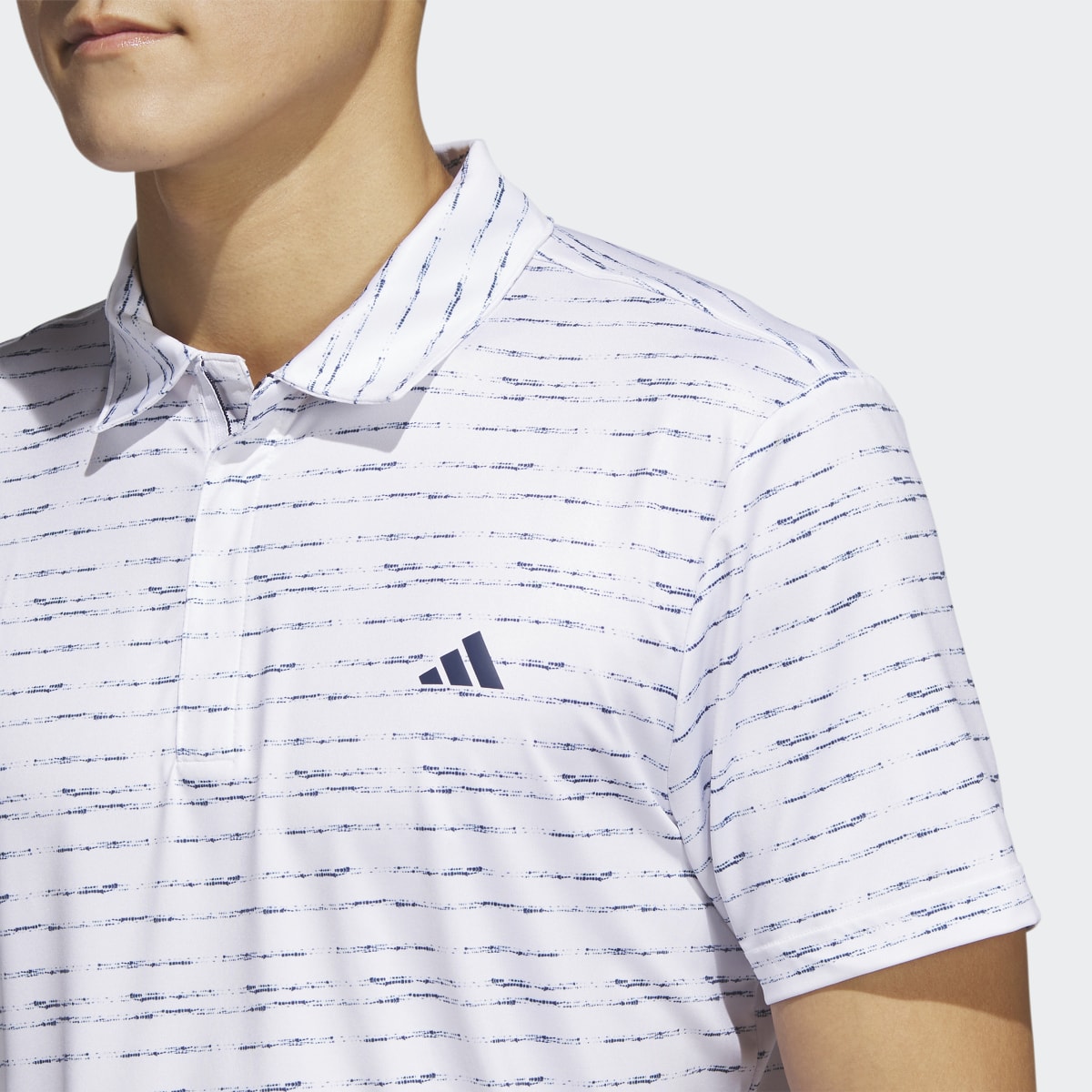 Adidas Stripe Zip Golf Polo Shirt. 7