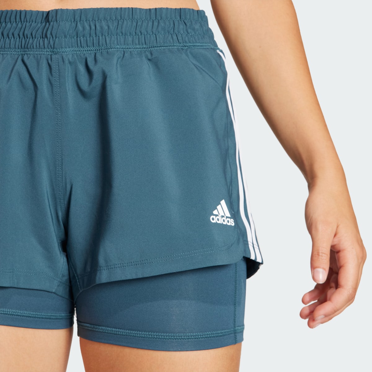 Adidas Pacer 3-Stripes Woven Two-in-One Shorts. 5
