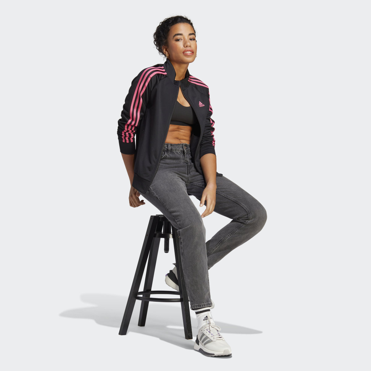 Adidas Primegreen Essentials Warm-Up Slim 3-Stripes Fermuarlı Üst. 4