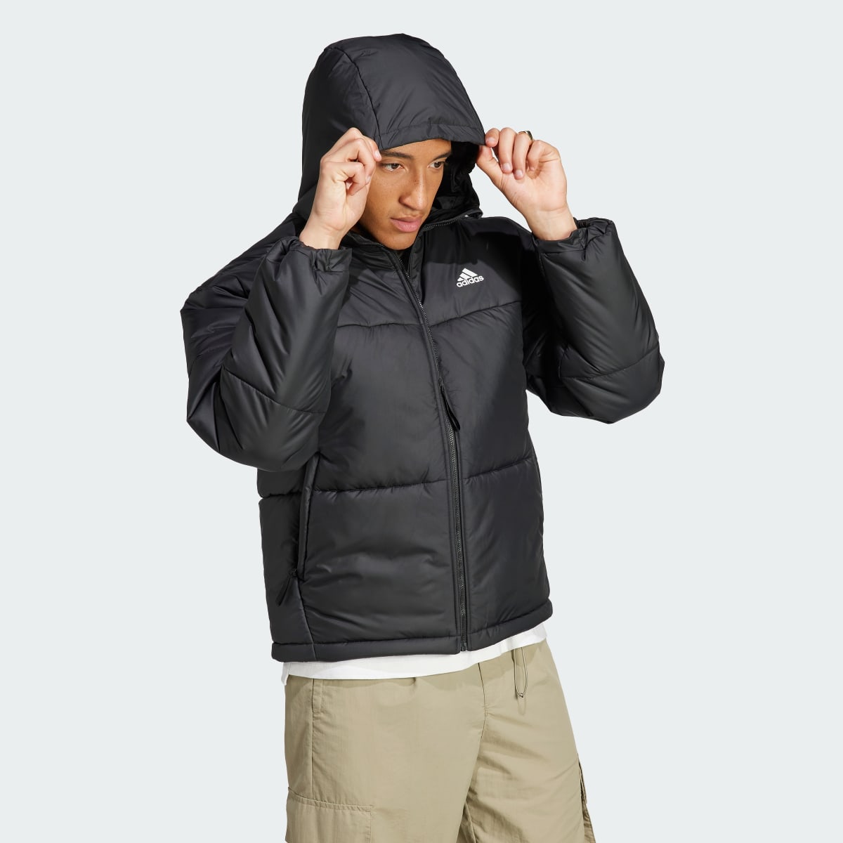 Adidas BSC 3-Stripes Puffy Hooded Jacket. 4